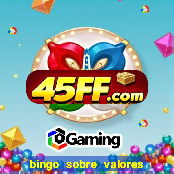 bingo sobre valores para imprimir